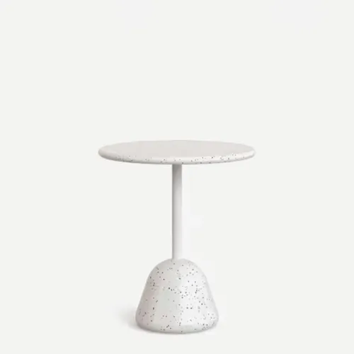 Mesa Saura - redonda de exterior de terrazzo blanco Ø 70 cm en Blanco - Mesas de comedor, Uruguay | Kavehome