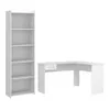 Promo Escritorio Esquinero + Biblioteca 5 Estantes - Blanco en Blanco - Bibliotecas, Uruguay | La Cueva Muebles, vista 5 de 10