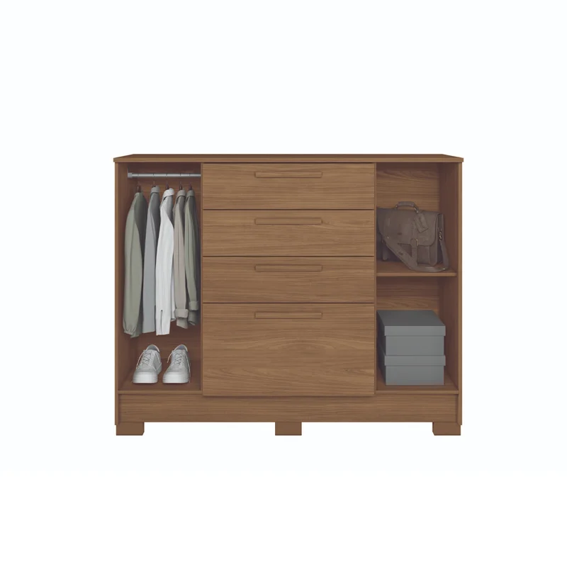 Comoda Cajonera Dormitorio 4 Cajones 2 Puertas en Gris - Cómodas, Uruguay | Soy Hogar, vista 3