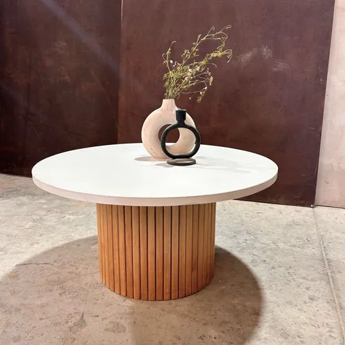 Mesa de centro AUSTRALIS circular en Blanco - Mesas de living, Uruguay | Soy Mezcla