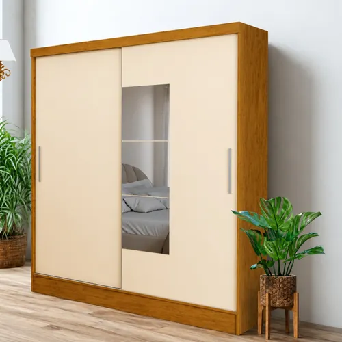 MUEBLES PLACARD NEW CALABRIA 2PTAS NOCE/PEROLA en Blanco - Roperos y placares, Uruguay | Alfa Ventas