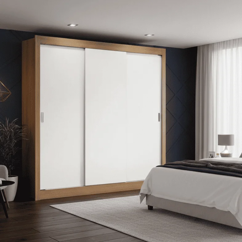 Ropero Placard Matrimonial Monaco 170CM Sin Espejo 3 Puertas Corrediza en Marrón - Roperos y placares, Uruguay | Balton, vista 11