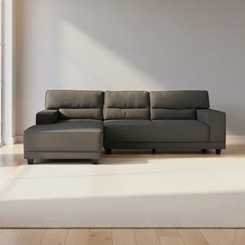 Sofá C/chaise Gris Tela Excelence Izq en Gris - Sillones y sofás, Uruguay | Divino