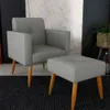 Poltrona Alta Patas De Madera Con Puff Tapizado - Butacas, banquetas y puffs, Uruguay | Lais Muebles, vista 2 de 4