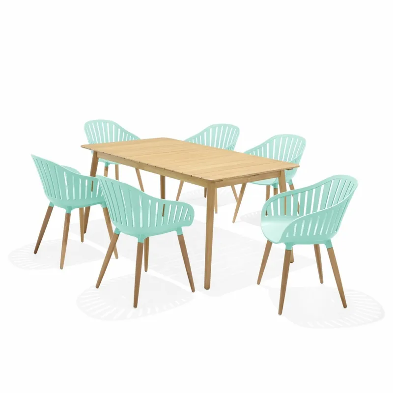 Juego de Jardin 6 sillas y Mesa - Nassau - Rosa en Rosa - Muebles para el exterior, Uruguay | Rústico Hogar