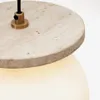Lámpara de techo Malachi de cristal glaseado y piedra de travertino en Blanco - Lámparas colgantes, Uruguay | Kavehome, vista 3 de 5