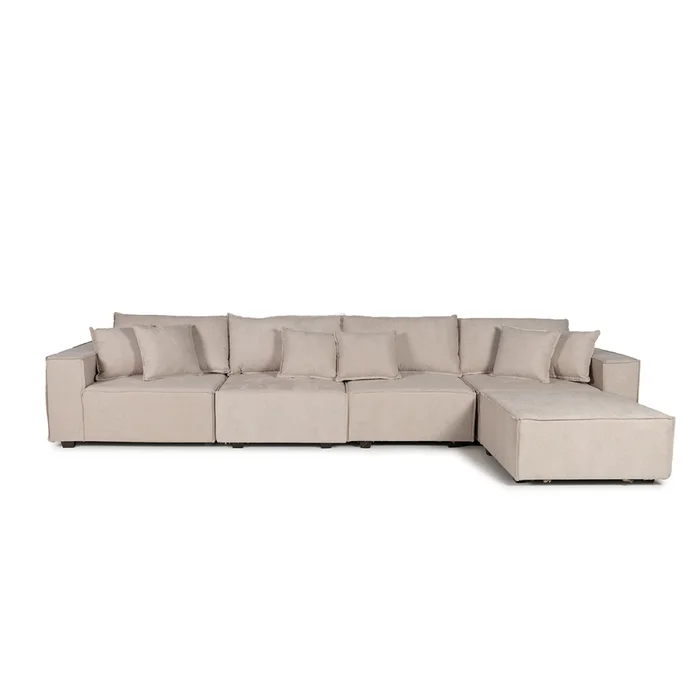 Sofá Modular Maia (5 módulos) - Tela Microfibra - 12073 (Greige) en Beige - Sillones y sofás, Uruguay | NYR, vista 3