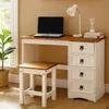 Escritorio 4 Cajónes Línea Naturale - Blanco/Roble en Multicolor - Escritorios y sillas de escritorio, Uruguay | La Cueva Muebles, vista 2 de 6