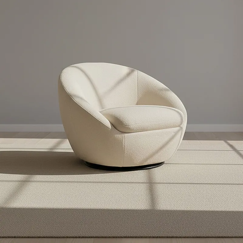 Butaca Giratoria 1 Cuerpo Tela Blanco Ora Offwhite en Blanco - Sillones y sofás, Uruguay | Divino
