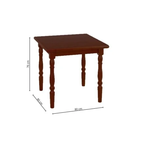 Mesa 80x80x76 Linea Parma - Tabaco en Marrón - Mesas de comedor, Uruguay | La Cueva Muebles, vista 4
