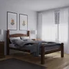 Cama 2 Plazas Madera Maciza Linea Mexicana - Oscuro en Marrón - Dormitorio, Uruguay | Rústico Hogar, vista 2 de 2