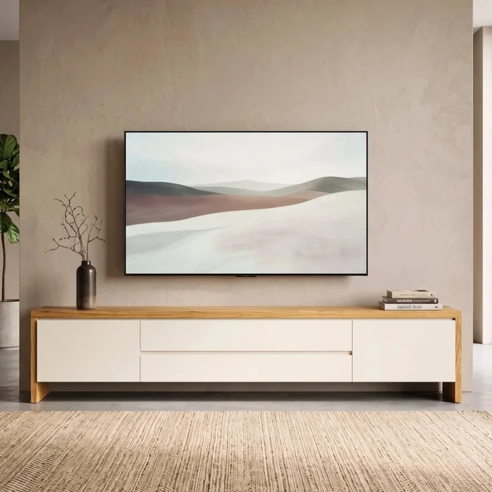 Rack de TV NORD 2.2 - Linea Nevada - Off White / Cinamomo - Muebles para TV, Uruguay | Ecowood
