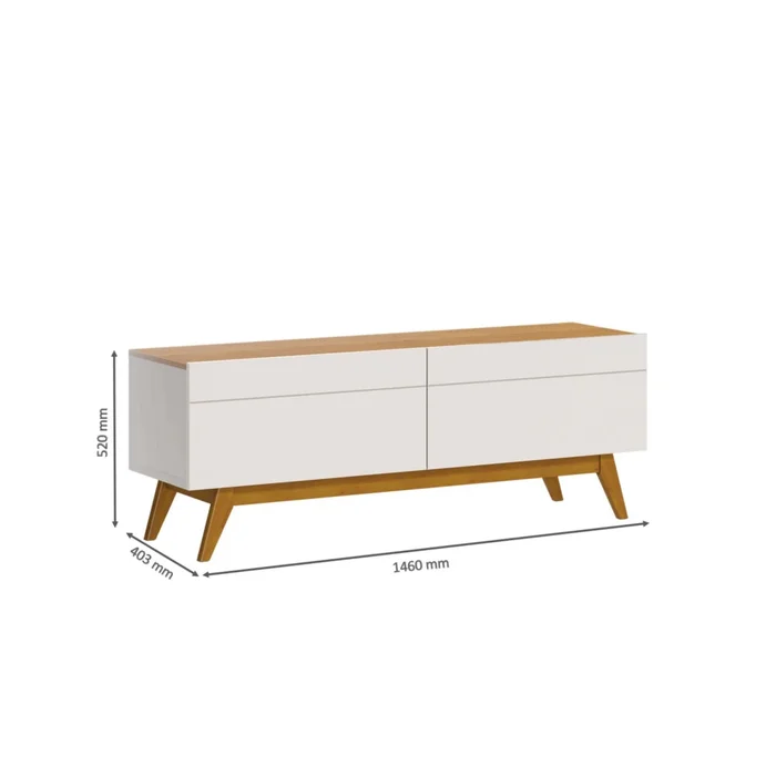 Rack para TV 1.4 - Línea Nevada - Natural/Blanco en Blanco - Muebles para TV, Uruguay | Ecowood, vista 4