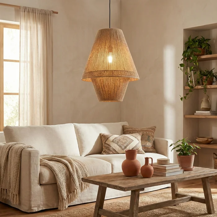 Colgante Nativo Double Cone Cord en Madera natural - Lámparas colgantes, Uruguay | La Perla, vista 4