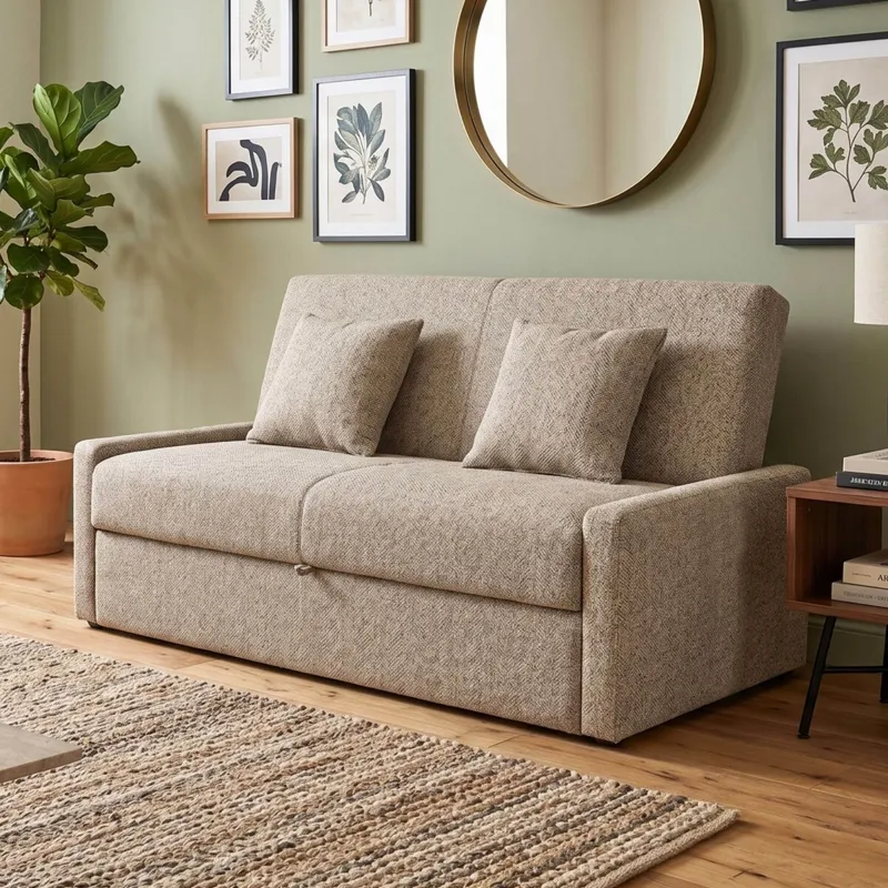 Sofa Cama Charlotte - Beige en Beige - Sillones y sofás, Uruguay | Rústico Hogar
