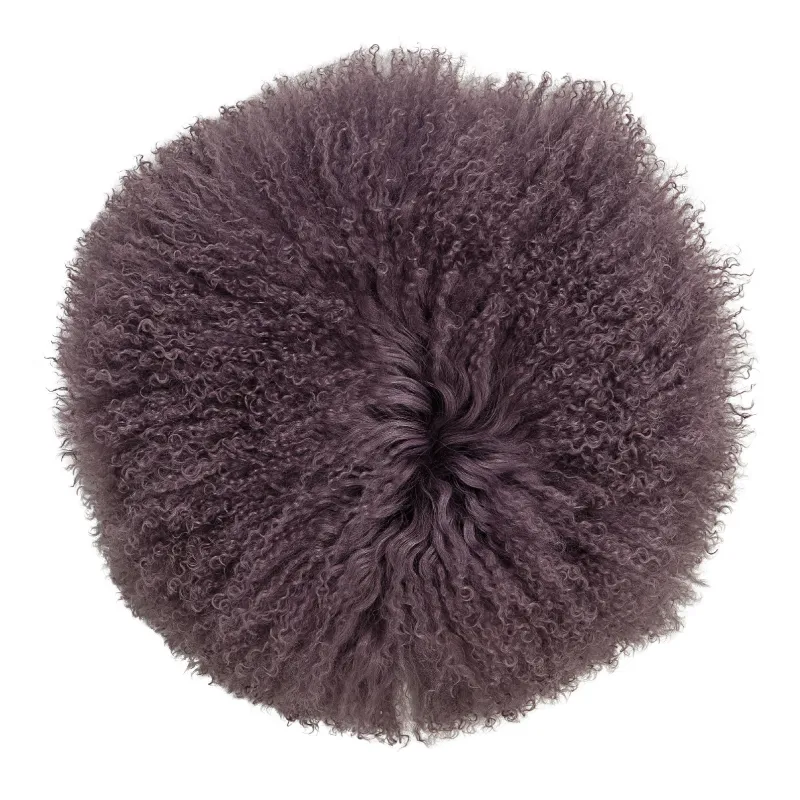 Dogan Cushion, Purple, Lambskin Mongolian - Textiles, Uruguay | Tutto Deco