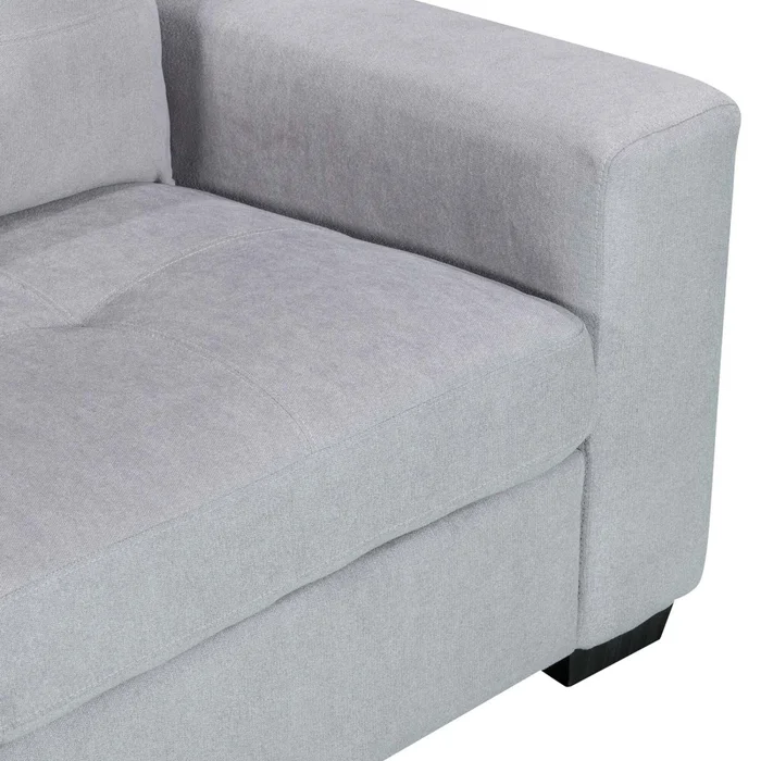 Sofá C/chaise Más De 4 Cuerpos Tela Gris Detroit en Gris - Sillones y sofás, Uruguay | Divino, vista 4