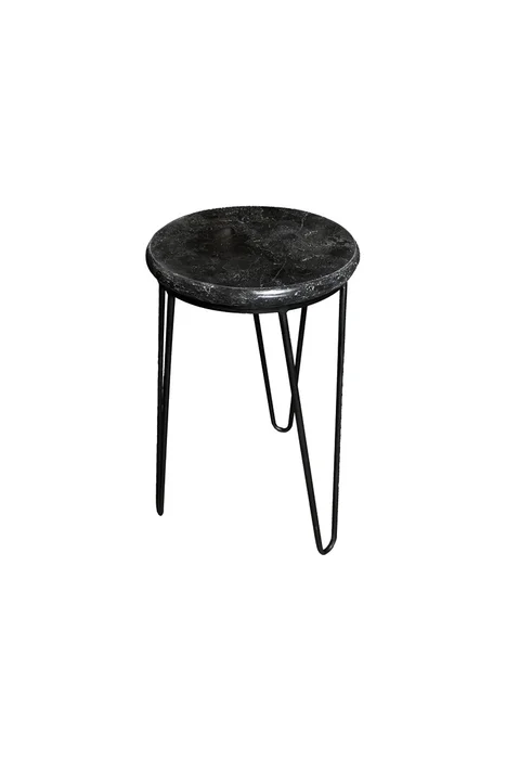 MESA LATERAL POSH GRIS GFD166-1P PIEDRA/METAL 30DIAMX50H CM en Negro - Mesas de arrimo, Uruguay | Vinibel