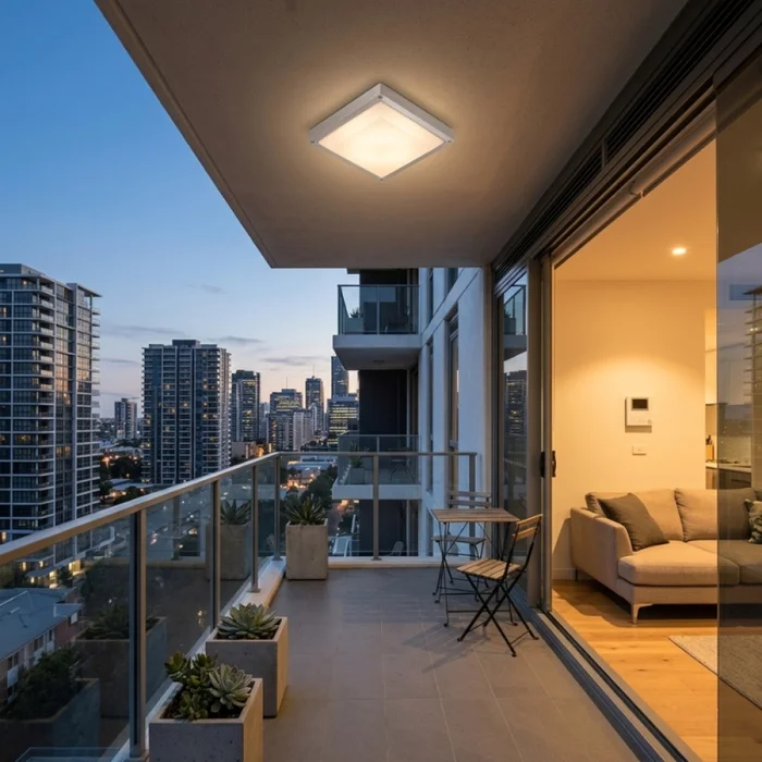 Plafón de Exterior Cuadrado Pro E27 en Gris - Lámparas colgantes, Uruguay | Serlux, vista 4
