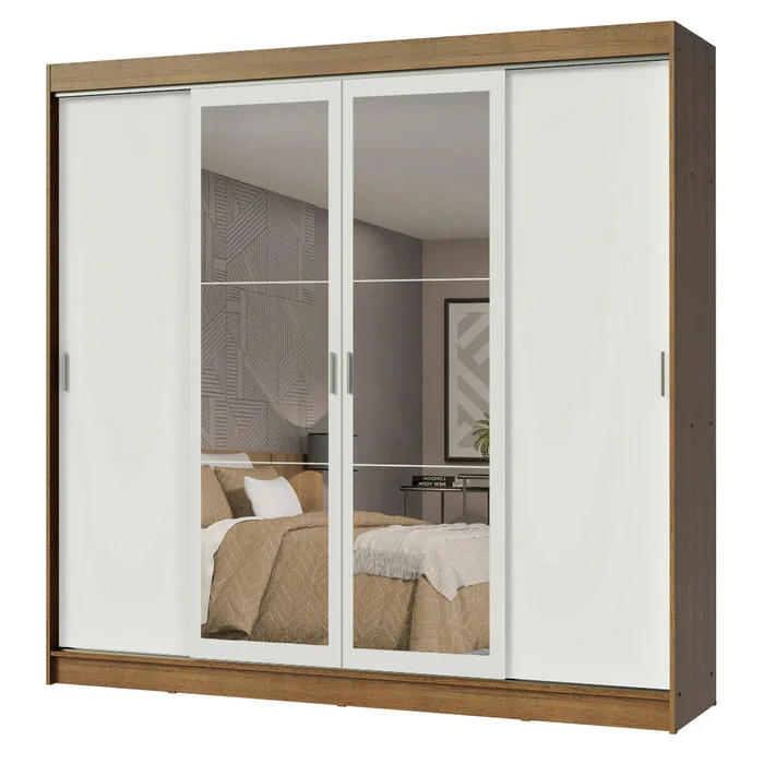 Ropero Placard Matrimonial Austin 4 Puertas Corredizas 215cm con 2 Esp en Blanco - Roperos y placares, Uruguay | Balton, vista 11