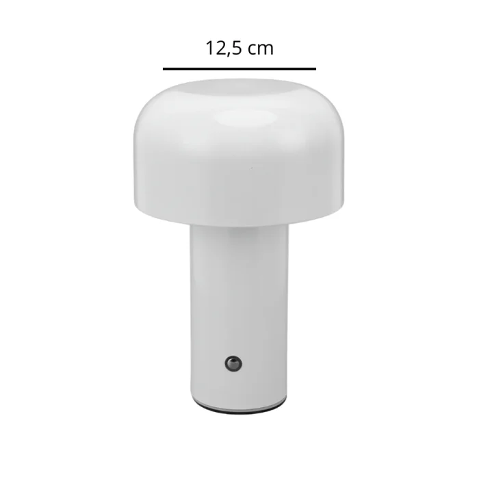 Lampara De Mesa Recargable Tulipa Blanco en Negro - Lámparas de mesa, Uruguay | Serlux, vista 5
