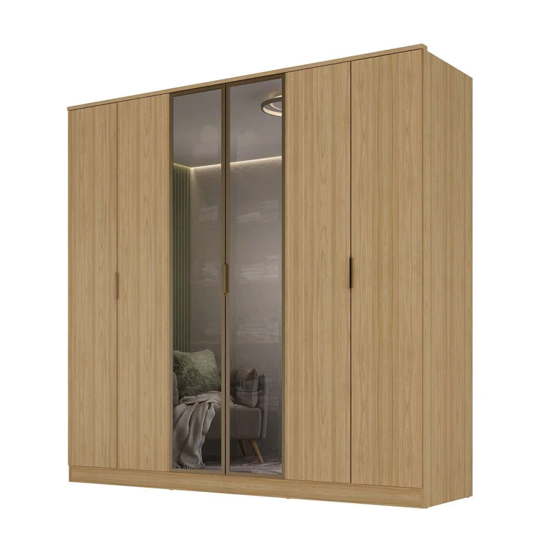 Placard 6 Puertas Mdf Marron Ravi en Marrón - Roperos y placares, Uruguay | Divino, vista 3