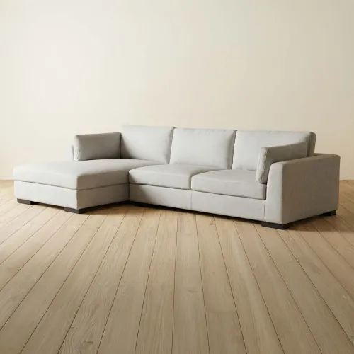 Sofá C/chaise Más De 4 Cuerpos Tela Natural-beige Monaco Natural en Beige - Sillones y sofás, Uruguay | Divino