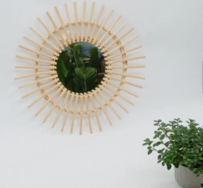 Espejo Decorativo Sol Chico en Madera natural - Espejos, Uruguay | Finkel