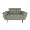 Sofa 2 Cuerpos Capitoneado Tapizado Tela Patas De Madera - Sillones y sofás, Uruguay | Soy Hogar, vista 3 de 6