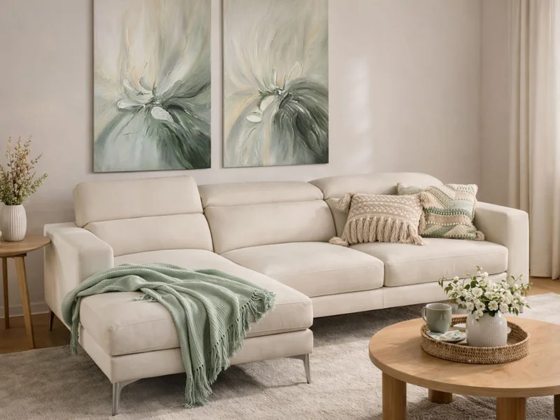 Set x 2 Cuadros Flores Verde Menta en Verde - Decoración de pared, Uruguay | Finkel, vista 3