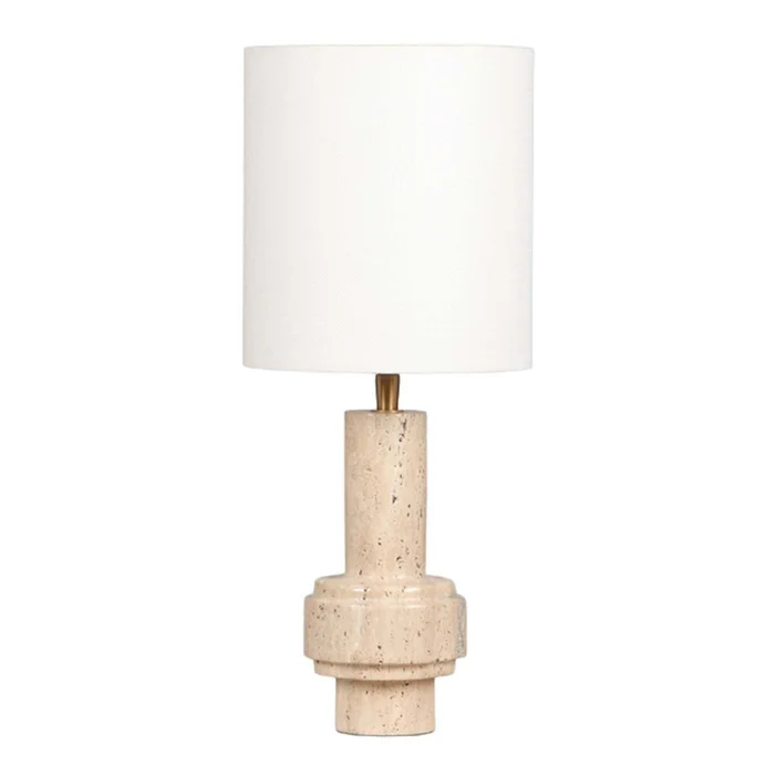 Lampara Marmol Natural-beige De Mesa Bouclé en Beige - Lámparas de mesa, Uruguay | Divino