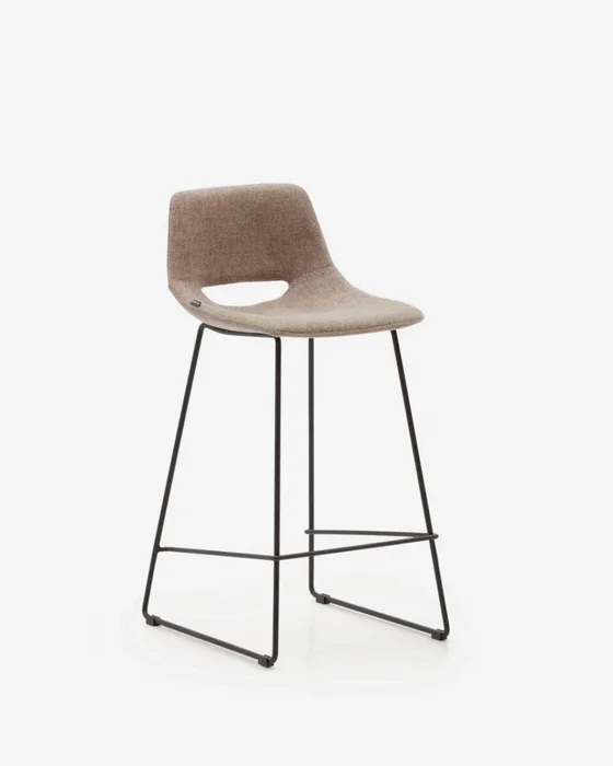Taburete Zahara - marrón y acero con acabado negro altura 65 cm en Marrón - Butacas, banquetas y puffs, Uruguay | Kavehome