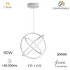 Colgante Led Diseño Átomo tres aros 80W Dimerizable en Blanco - Lámparas colgantes, Uruguay | Iluminica, vista 4 de 6