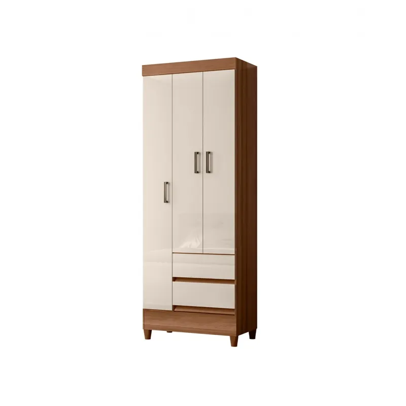 Ropero 3 puertas 2 cajones - Fit - Blanco en Blanco - Roperos y placares, Uruguay | Rústico Hogar