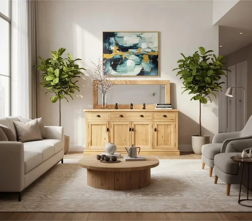 Aparador Bargueño Madera Maciza Arenado 180x90x38 - Ozark A Eleccion en Madera natural - Aparadores y recibidores, Uruguay | Ozark Home
