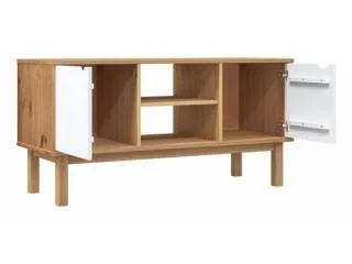 Rack TV 2 P Mel/Gris Linea Nordica en Madera Maciza en Madera natural - Muebles para TV, Uruguay | Quesal, vista 5