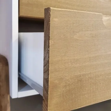Promo 2 Mesa de luz 3 cajones veneza - Blanco/Miel en Multicolor - Mesas de luz, Uruguay | La Cueva Muebles, vista 14