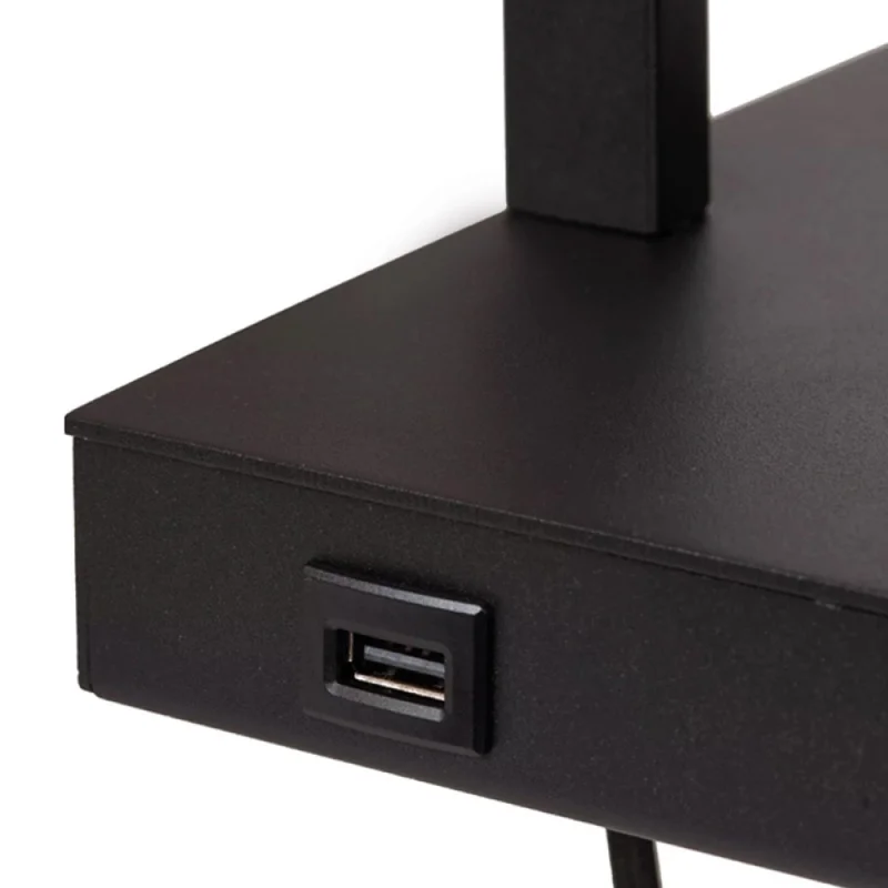 Lámpara de Mesa Kaunas Con USB en Negro - Lámparas de mesa, Uruguay | Serlux, vista 3