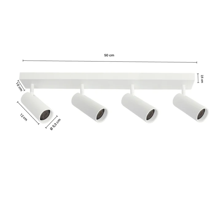 Luminaria de Adosar Long Leticia Cuadruple Orientable Blanca en Blanco - Lámparas colgantes, Uruguay | Serlux, vista 4