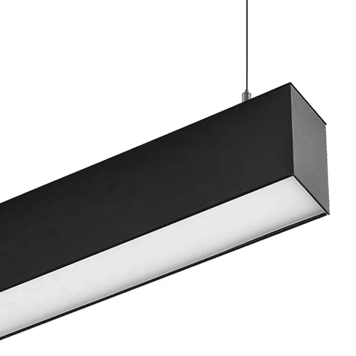 Luminaria Lineal LED 72W Negro Luz Cálida 240 cm en Negro - Lámparas colgantes, Uruguay | Serlux