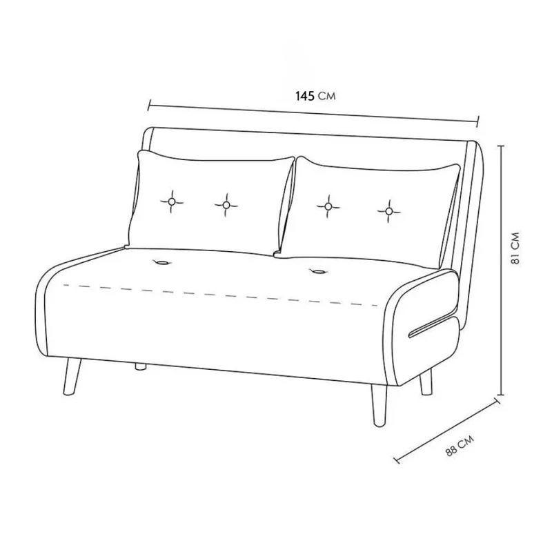 Sillon cama Trifold 2 cuerpos en Gris - Sillones y sofás, Uruguay | La Cueva Muebles, vista 3