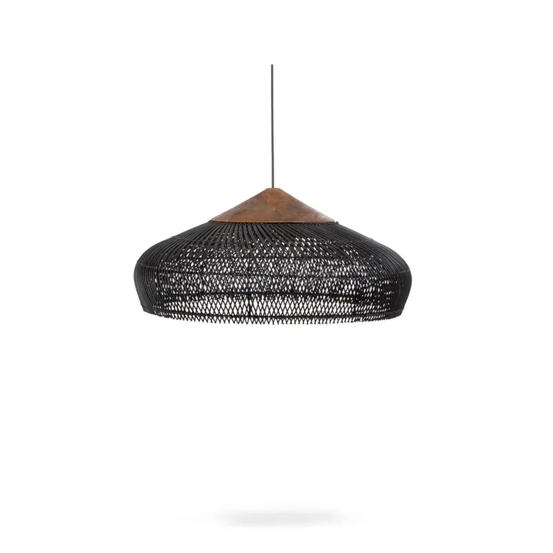 L. COLGAR NAMIBIA 65XH30 RATTAN NEGRO en Negro - Lámparas colgantes, Uruguay | Masinfinito Casa