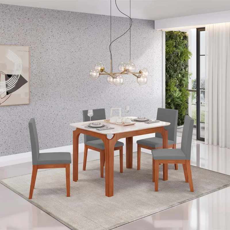 Juego Comedor Mesa 4 Sillas Tapizadas Mdf en Madera natural - Mesas de comedor, Uruguay | Soy Hogar, vista 4