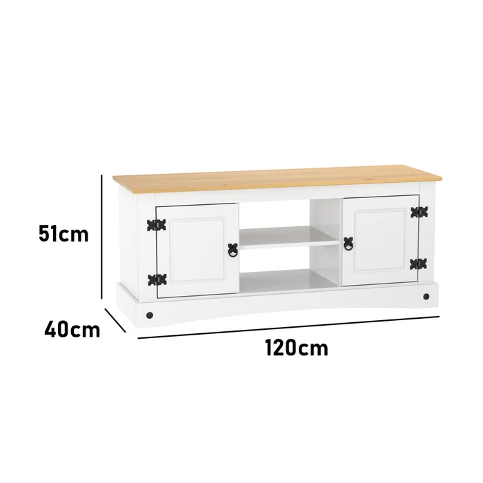 Rack Tv 2 Puertas 2 Estantes Linea Mexicana Dormitorio E1637 en Blanco - Muebles para TV, Uruguay | Soy Hogar, vista 4