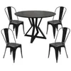 Juego de Comedor Mesa Louvre Redonda Negra 90cm + Sillas Negras Tolix - Sillas, Uruguay | Berna home, vista 1 de 4