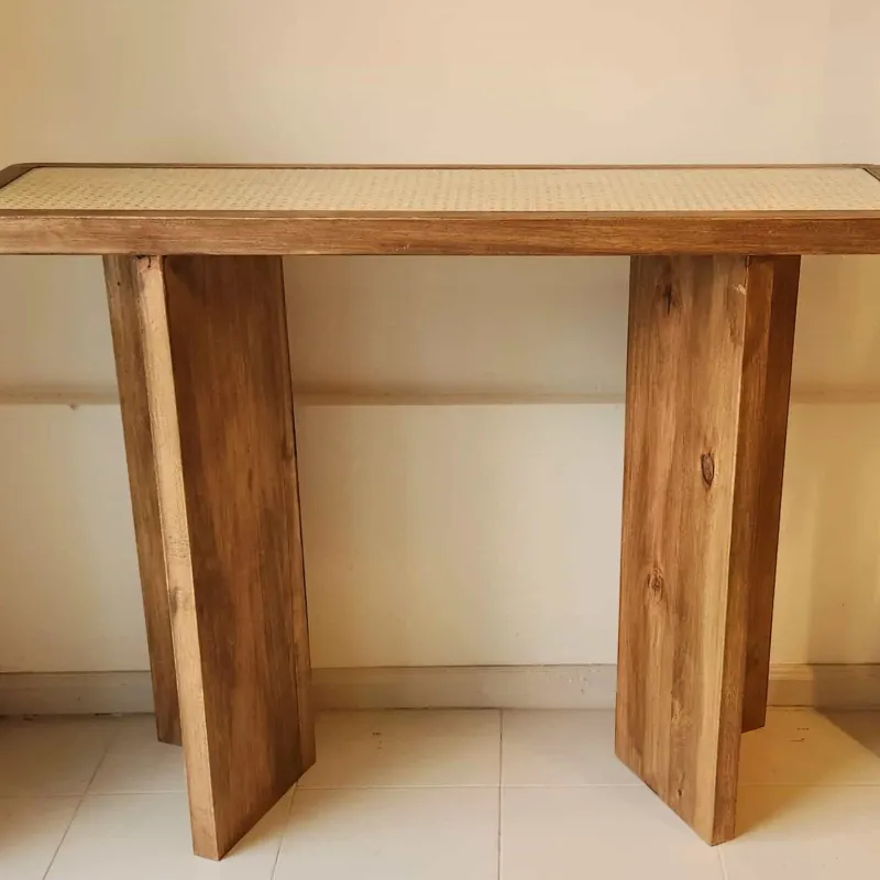 Recibidor en madera y fibra en Madera natural - Muebles para TV, Uruguay | FMB