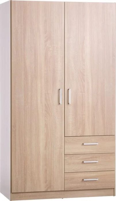 Armario FANDRUP 97x176 combi roble claro en Madera natural - Roperos y placares, Uruguay | JYSK