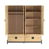 Ropero 4 puertas 4 cajones Linea Alla en Madera natural - Roperos y placares, Uruguay | La Cueva Muebles, vista 3 de 6