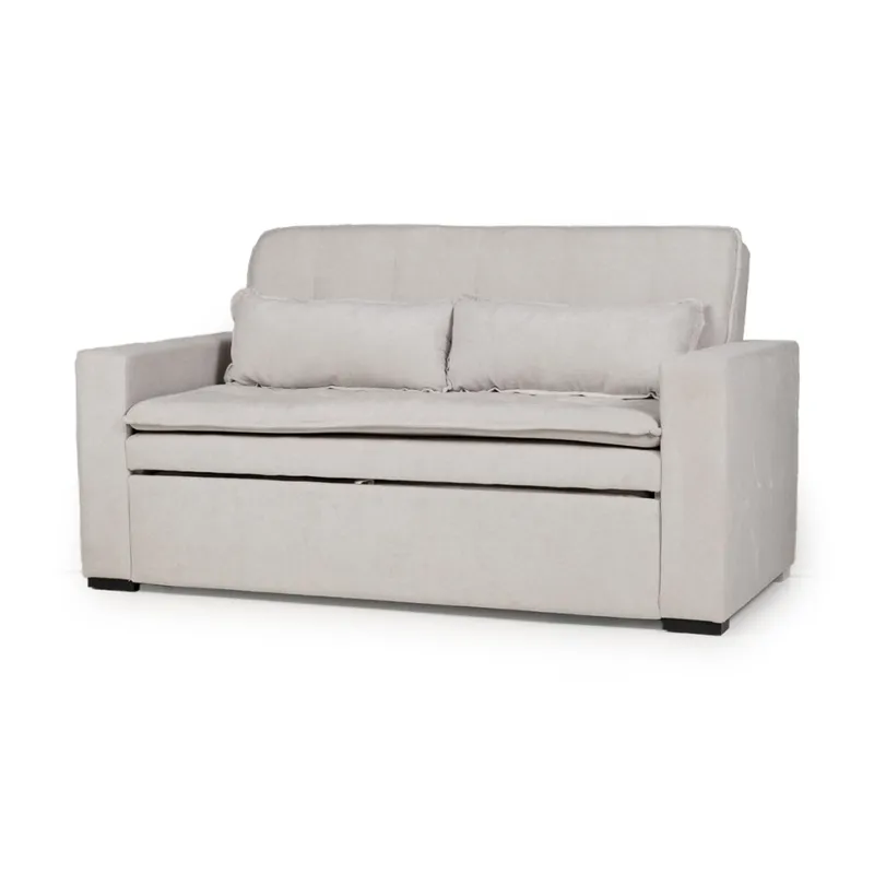Sofá Cama Londres - Tela Microfibra - TC1009 (Plata) en Gris, Uruguay | NYR