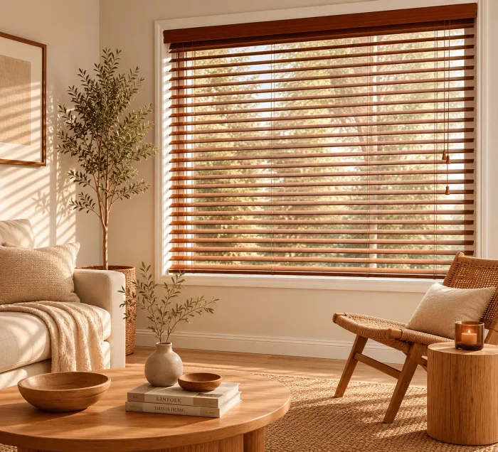 CORTINA VENECIANA MADERA NATURAL 160 CM en Terracota - Textiles, Uruguay | HomeTouch, vista 2